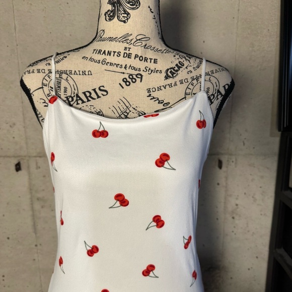 J‎ For Justify White Cherry Sleeveless Maxi Dress Size Large Novelty Coquette - Picture 5 of 10